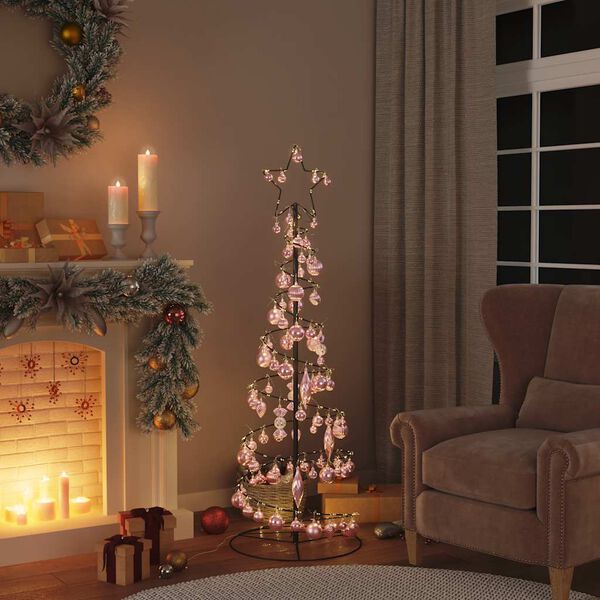 vidaXL LED Christmas Tree with Baubles 100 LEDs Warm White 150 cm