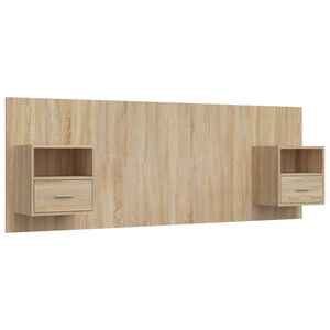 vidaXL Bed Headboard with Cabinets Sonoma Oak Engineered Wood