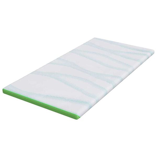 vidaXL Mattress Topper White and Green 120 x 200 x 6 cm Jaquard Fabric