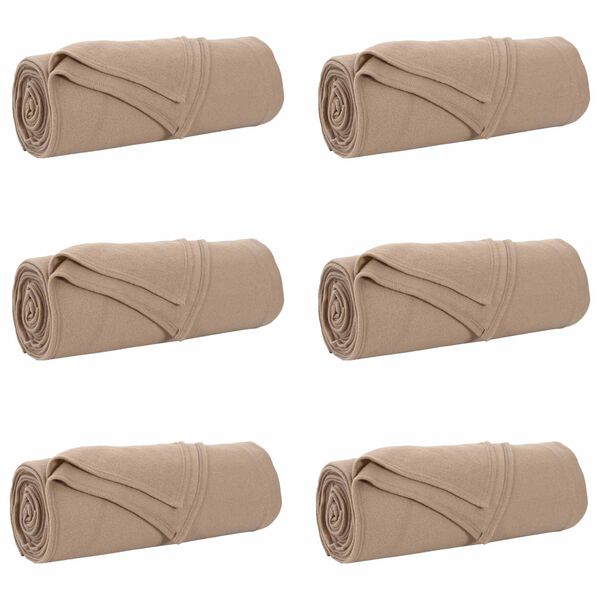 vidaXL Throw Blankets 6 pcs Camel 280 x 210 cm Fleece