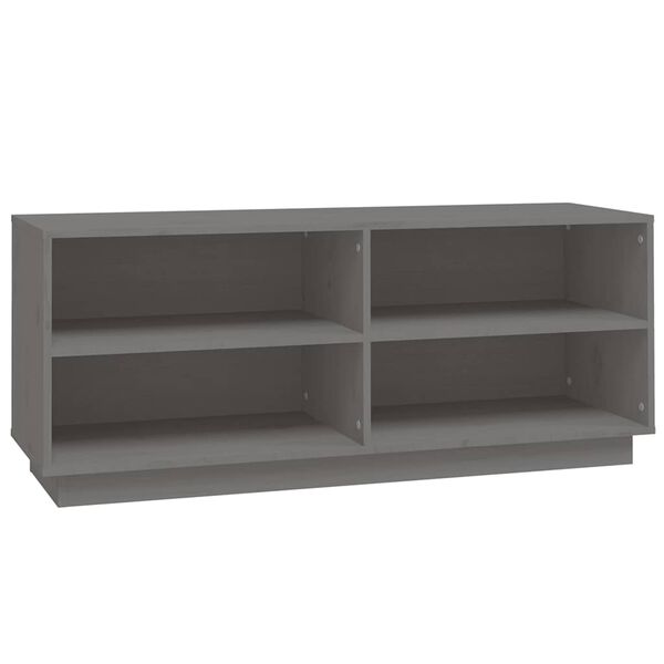 vidaXL Shoe Cabinet Grey 110x34x45 cm Solid Wood Pine