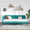 vidaXL Corner Bed Frame with Headboard Turquoise 90 x 200 cm Velvet