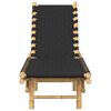 vidaXL Sun Lounger with Black Woven Webbing 55x200x30 cm Bamboo