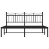 vidaXL Metal Bed Frame without Mattress with Headboard Black 160x200cm