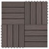 vidaXL Decking Tile 3D Design 11 pcs Dark Brown 30 x 30 cm WPC