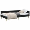vidaXL Corner Bed Frame with Headboard Black 90 x 200 cm Fabric