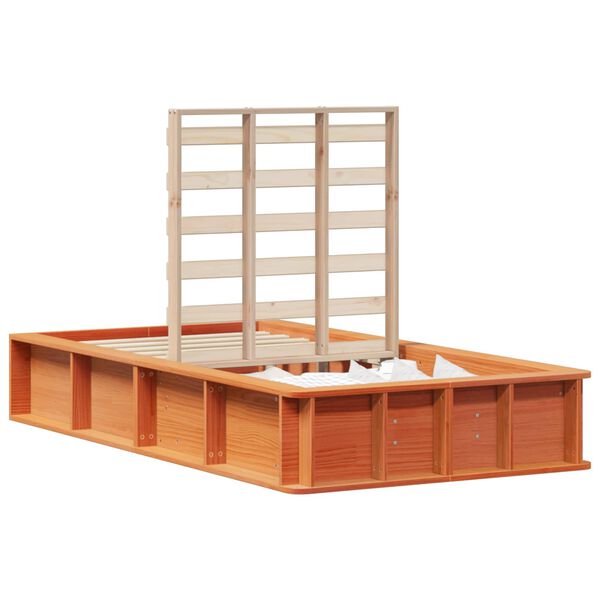 vidaXL Bed Frame Wax Brown 90 x 190 cm Solid Pine Wood