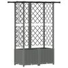 vidaXL Raised Bed with Trellis and Roof Light Grey 124 x 40 x 136 cm