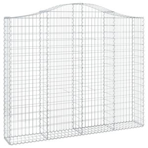 vidaXL Arched Gabion Basket 200x30x160/180 cm Galvanised Iron