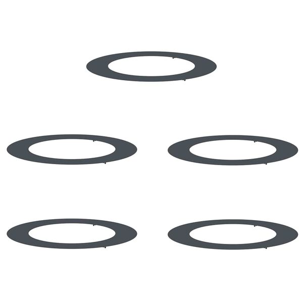 vidaXL suitable for Flat Tree Rings 5 pcs Anthracite Ø60 / 90 cm Steel