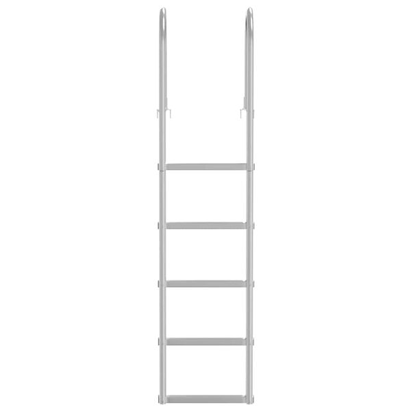 vidaXL 5-Step Dock Ladder Silver 45 &times;11.5 &times;190 cm Aluminum