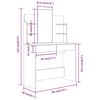 vidaXL Dressing Table with Mirror Brown Oak 96x40x142 cm