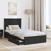 vidaXL Storage Bed with Headboard Black 90 x 190 cm Engineered Wood