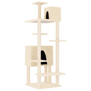 vidaXL Cat Tree with Sisal Scratching Posts Cream 154 cm