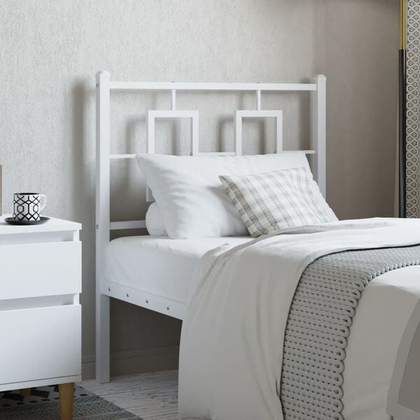 vidaXL Metal Replace Headboard White 80 cm