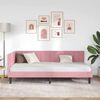 vidaXL Corner Bed Frame with Headboard Pink 90 x 200 cm Velvet