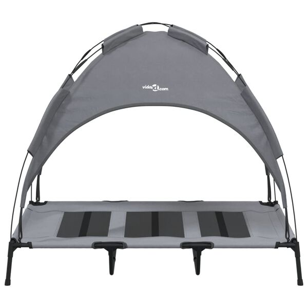 vidaXL Dog Bed with Canopy Anthracite Oxford Fabric and Steel