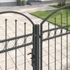 vidaXL Garden Fence Gate with Arched Top Grey 400 x 100 cm Steel