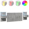 vidaXL Bed Headboard with Cabinets Concrete Grey 160 cm Engineered Wood