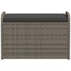 vidaXL Storage Bench with Cushion Grey 80x51x52 cm Poly Rattan