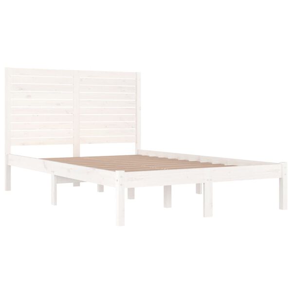 vidaXL Bed Frame without Mattress White 140x190 cm Solid Wood