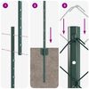 vidaXL Fence with Post Green 1 x 25 m Steel