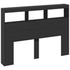 vidaXL Headboard Cabinet with LED Black 140x17x102 cm