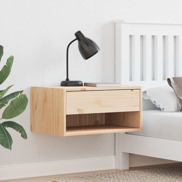 vidaXL Bedside Table Brown 50 x 32.5 x 24 cm Solid pine wood