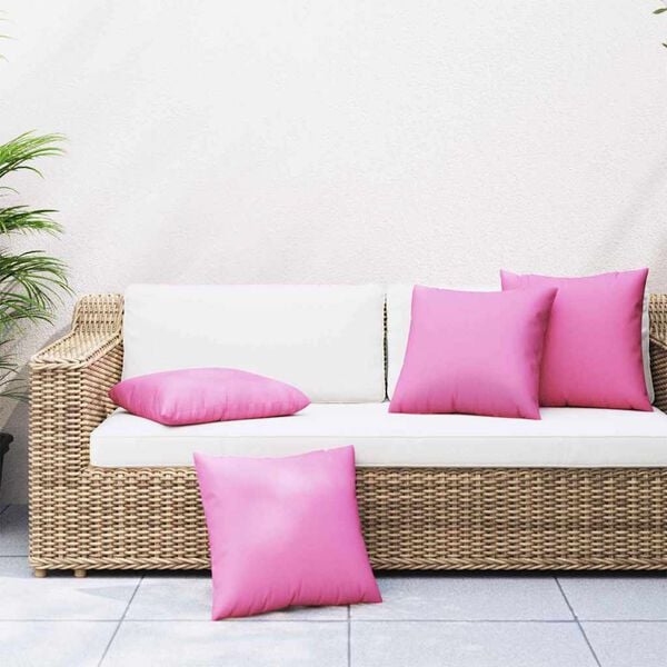 vidaXL Scatter Pillows Plain 4 pcs Pink 40 x 40 cm Polyester Farbic