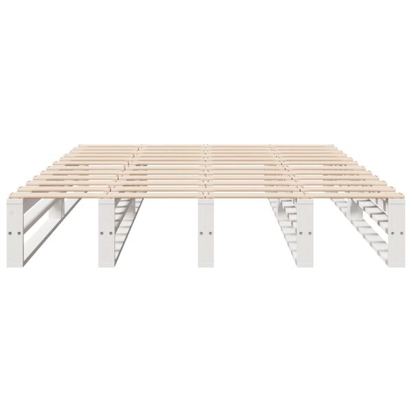 vidaXL Bed Frame without Mattress White 140x200 cm Solid Wood Pine