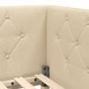 vidaXL Corner Bed Frame with Headboard Cream 90 x 200 cm Fabric