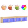 vidaXL TV Cabinets with LED Lights 2 pcs Sonoma Oak 80x30x30 cm