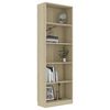 vidaXL 5-Tier Book Cabinet Sonoma Oak 60x24x175 cm Engineered Wood