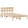 vidaXL Bed Frame with Headboard Brown 120 x 200 cm Solid Pine wood