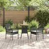 vidaXL Garden Dining Set 3 pcs Black Poly Rattan