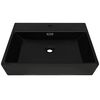 vidaXL Basin with Faucet Hole Ceramic Black 76x42.5x14.5 cm