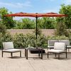 vidaXL Double-Head Garden Parasol with LEDs Terracotta 316x145 cm
