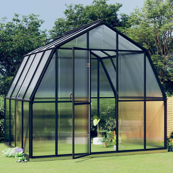 vidaXL Greenhouse with Base Frame Anthracite 6.43 m² Aluminium