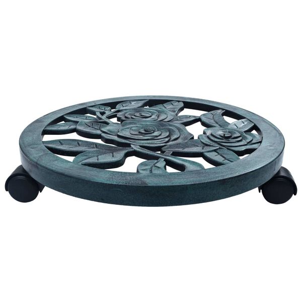 vidaXL Plant Trolleys 6 pcs Green 38 cm Plastic