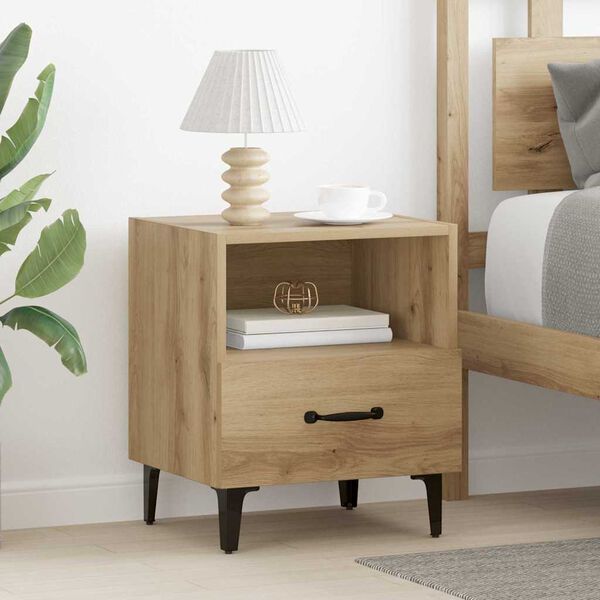 vidaXL Bedside Cabinet with Drawer 2 pcs Artisan Oak 40 x 35 x 47.5 cm
