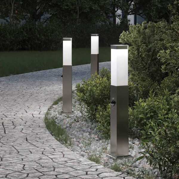 vidaXL Bollard Lights with Sensor 3 pcs 50 cm Stainless Steel IP44