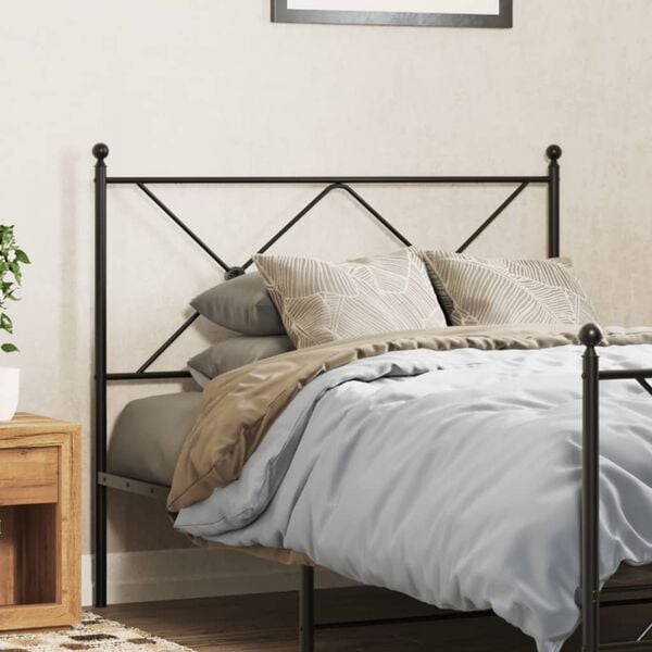 vidaXL Metal Replace Headboard Black 107cm