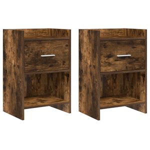 vidaXL Bedside Tables 2 pcs Smoked Oak 40 x 30 x 60 cm Engineered Wood