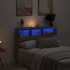 vidaXL Headboard Cabinet with LED Artisan Oak 140x17x102 cm