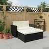 vidaXL 2 Piece Garden Lounge Set with Cushions Poly Rattan Black