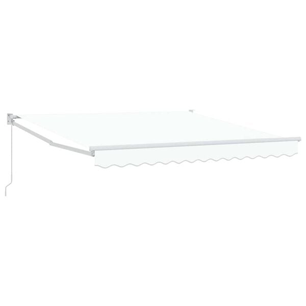 vidaXL Awning Retractable Manual White 3 x 2.5 m Polyester and metal