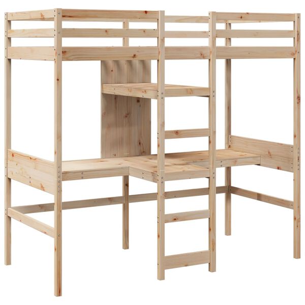 vidaXL Loft Bed Frame without Mattress 80x200cm Solid Wood Pine