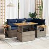vidaXL 5 Piece Garden Sofa Set with Cushions Grey Poly Rattan Acacia