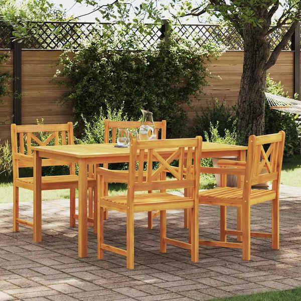 vidaXL Garden Dining Set 5 pcs Brown Solid acacia wood