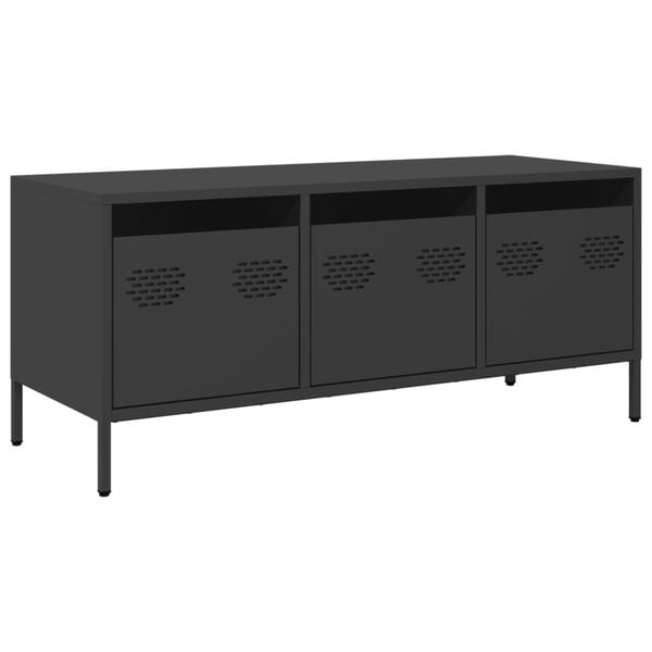 vidaXL TV Cabinet Black 101.5x39x43.5 cm Cold-rolled Steel